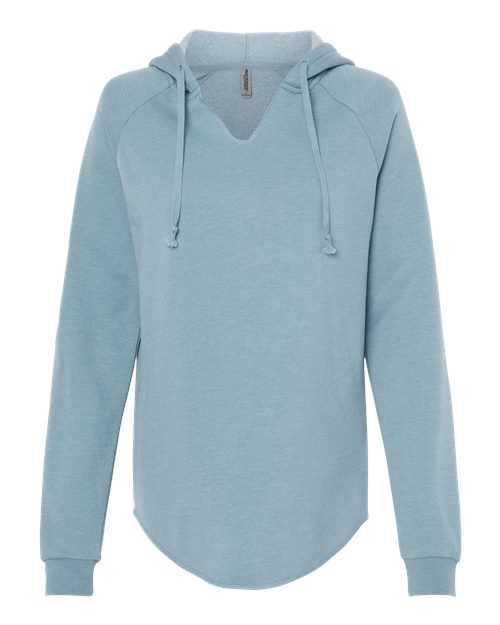 Independent Trading Co PRM2500 Womens Lightweight California Wave Wash Hooded Sweatshirt - Misty Blue - HIT a Double