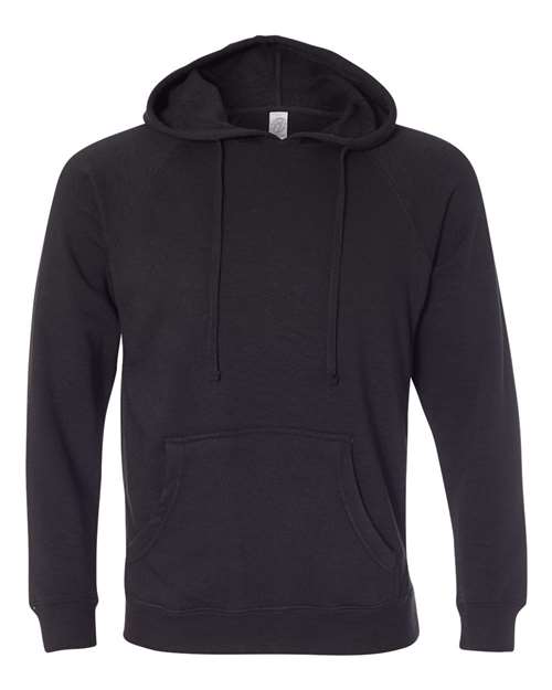 Independent Trading Co PRM33SBP Unisex Special Blend Raglan Hooded Sweatshirt - Black - HIT a Double
