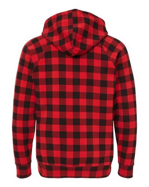 Independent Trading Co PRM33SBP Unisex Special Blend Raglan Hooded Sweatshirt - Red Buffalo Plaid - HIT a Double