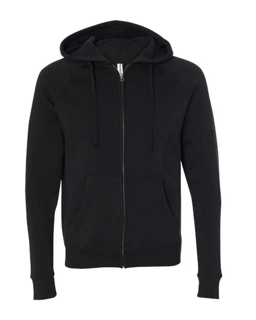 Independent Trading Co PRM33SBZ Unisex Special Blend Raglan Full-Zip Hooded Sweatshirt - Black - HIT a Double