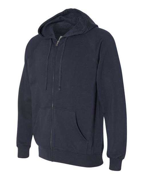 Independent Trading Co PRM33SBZ Unisex Special Blend Raglan Full-Zip Hooded Sweatshirt - Classic Navy - HIT a Double