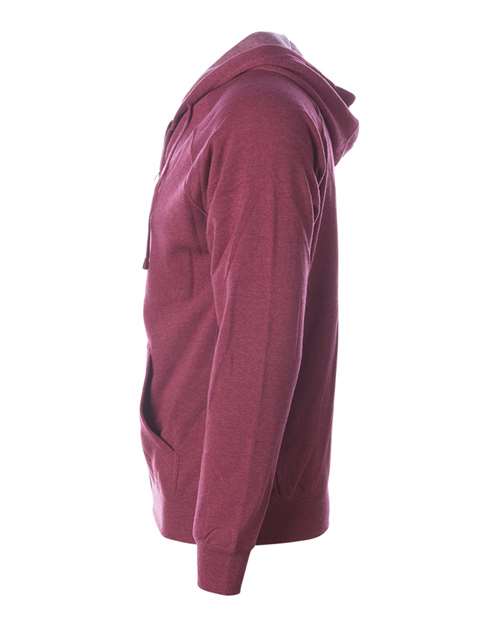 Independent Trading Co PRM33SBZ Unisex Special Blend Raglan Full-Zip Hooded Sweatshirt - Crimson - HIT a Double