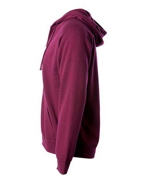 Independent Trading Co PRM33SBZ Unisex Special Blend Raglan Full-Zip Hooded Sweatshirt - Maroon - HIT a Double