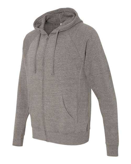 Independent Trading Co PRM33SBZ Unisex Special Blend Raglan Full-Zip Hooded Sweatshirt - Nickel - HIT a Double