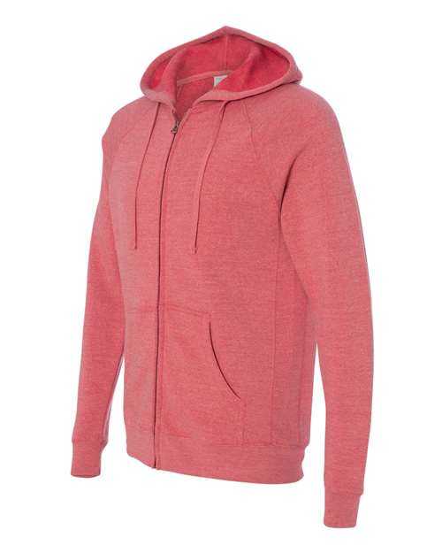 Independent Trading Co PRM33SBZ Unisex Special Blend Raglan Full-Zip Hooded Sweatshirt - Pomegranate - HIT a Double
