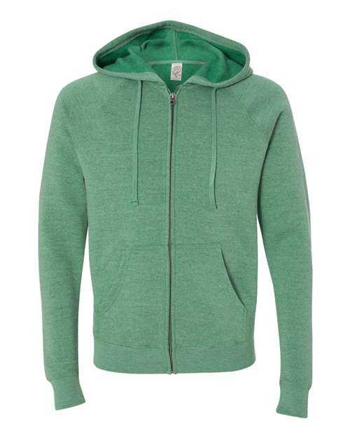 Independent Trading Co PRM33SBZ Unisex Special Blend Raglan Full-Zip Hooded Sweatshirt - Sea Green - HIT a Double