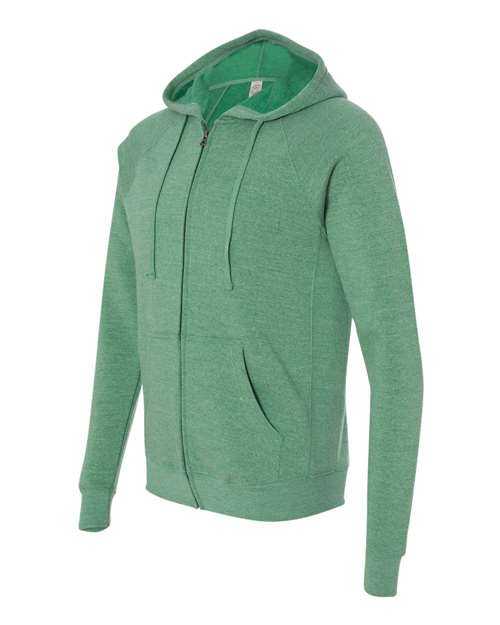 Independent Trading Co PRM33SBZ Unisex Special Blend Raglan Full-Zip Hooded Sweatshirt - Sea Green - HIT a Double