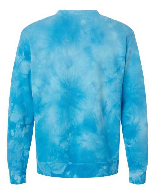 Independent Trading Co PRM3500TD Unisex Midweight Tie-Dyed Sweatshirt - Tie Dye Aqua Blue - HIT a Double
