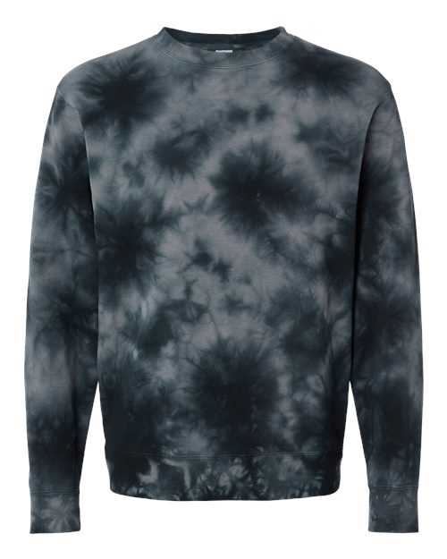 Independent Trading Co PRM3500TD Unisex Midweight Tie-Dyed Sweatshirt - Tie Dye Black - HIT a Double