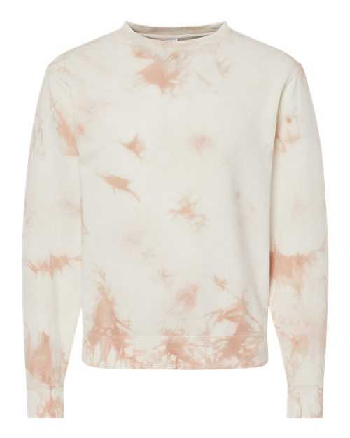 Independent Trading Co PRM3500TD Unisex Midweight Tie-Dyed Sweatshirt - Tie Dye Dusty Pink - HIT a Double