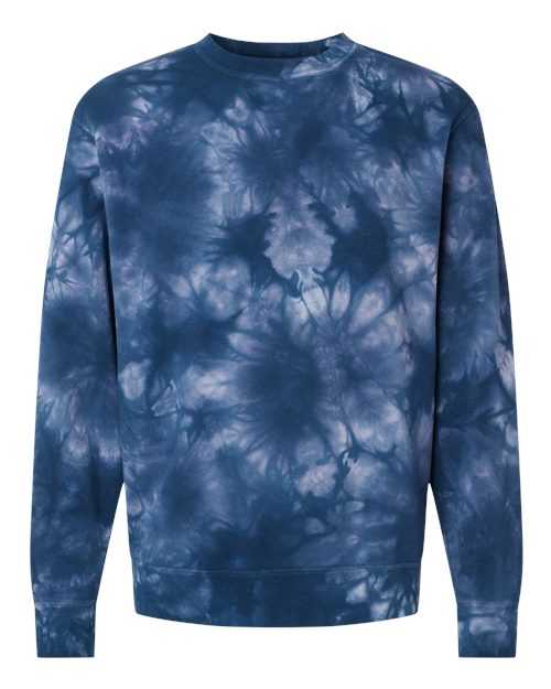 Independent Trading Co PRM3500TD Unisex Midweight Tie-Dyed Sweatshirt - Tie Dye Navy - HIT a Double