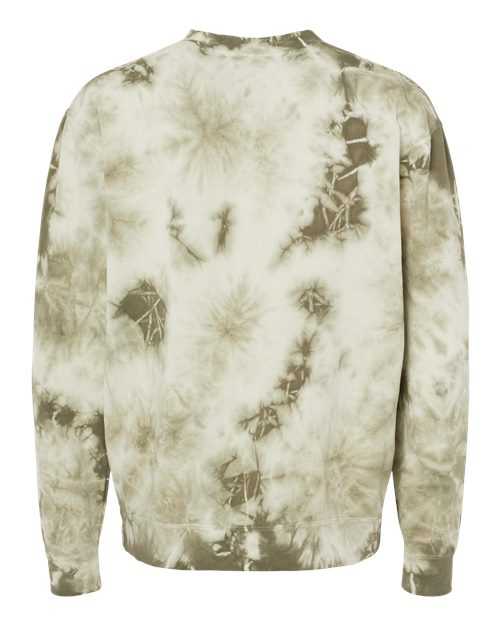 Independent Trading Co PRM3500TD Unisex Midweight Tie-Dyed Sweatshirt - Tie Dye Olive - HIT a Double