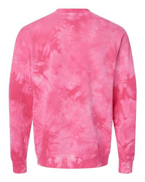 Independent Trading Co PRM3500TD Unisex Midweight Tie-Dyed Sweatshirt - Tie Dye Pink - HIT a Double