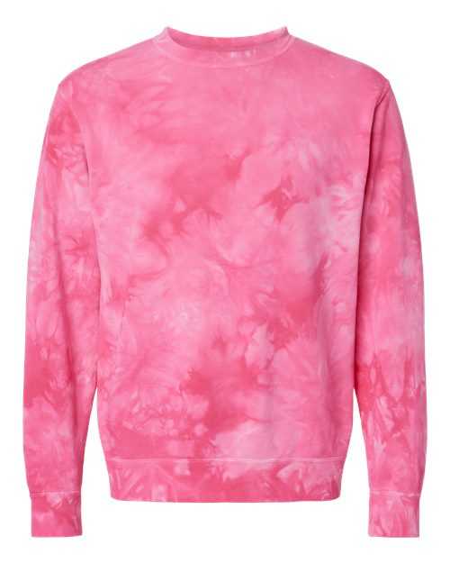 Independent Trading Co PRM3500TD Unisex Midweight Tie-Dyed Sweatshirt - Tie Dye Pink - HIT a Double