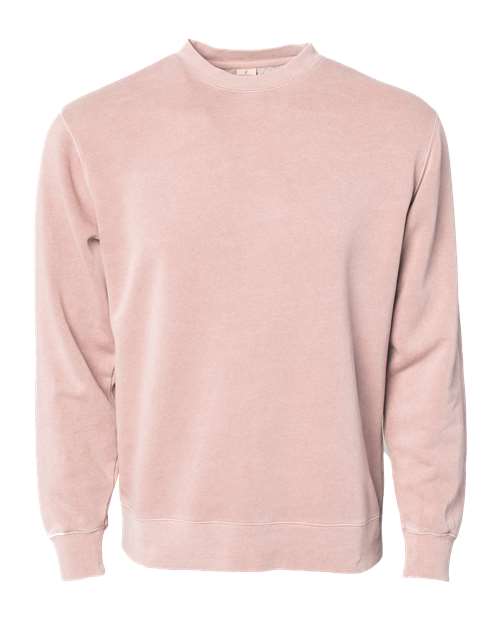 Independent Trading Co PRM3500 Unisex Midweight Pigment-Dyed Crewneck Sweatshirt - Pigment Dusty Pink - HIT a Double