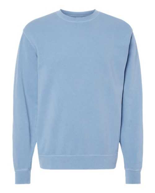 Independent Trading Co PRM3500 Unisex Midweight Pigment-Dyed Crewneck Sweatshirt - Pigment Light Blue - HIT a Double