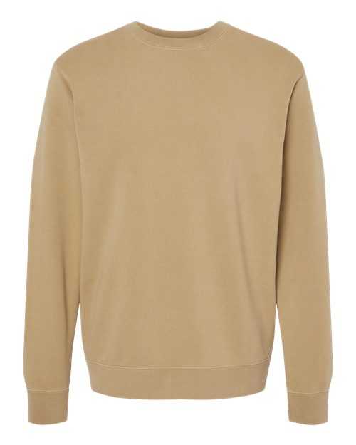 Independent Trading Co PRM3500 Unisex Midweight Pigment-Dyed Crewneck Sweatshirt - Pigment Sandstone - HIT a Double