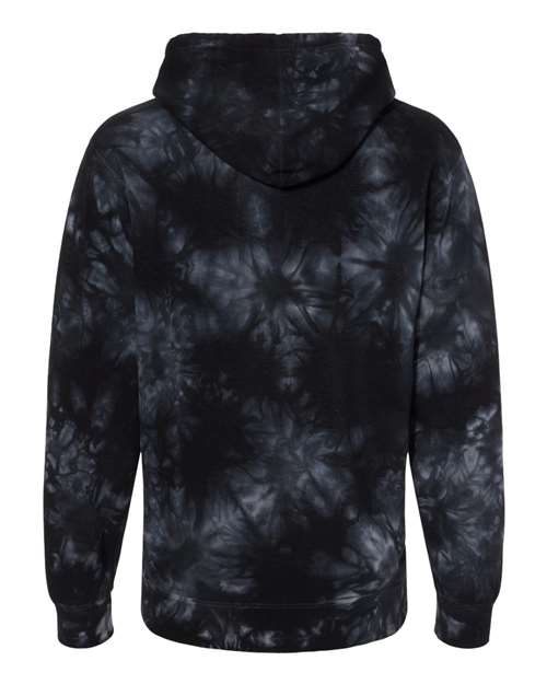 Independent Trading Co PRM4500TD Unisex Midweight Tie-Dyed Hooded Sweatshirt - Tie Dye Black - HIT a Double