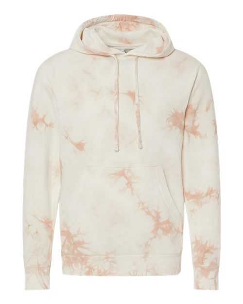 Independent Trading Co PRM4500TD Unisex Midweight Tie-Dyed Hooded Sweatshirt - Tie Dye Dusty Pink - HIT a Double