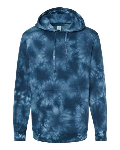 Independent Trading Co PRM4500TD Unisex Midweight Tie-Dyed Hooded Sweatshirt - Tie Dye Navy - HIT a Double