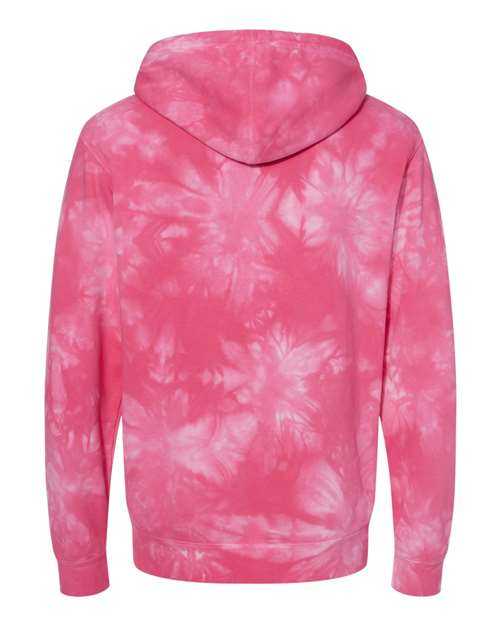Independent Trading Co PRM4500TD Unisex Midweight Tie-Dyed Hooded Sweatshirt - Tie Dye Pink - HIT a Double