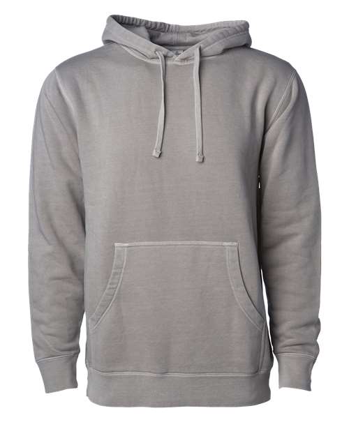 Independent Trading Co PRM4500 Unisex Midweight Pigment-Dyed Hooded Sweatshirt - Pigment Cement - HIT a Double