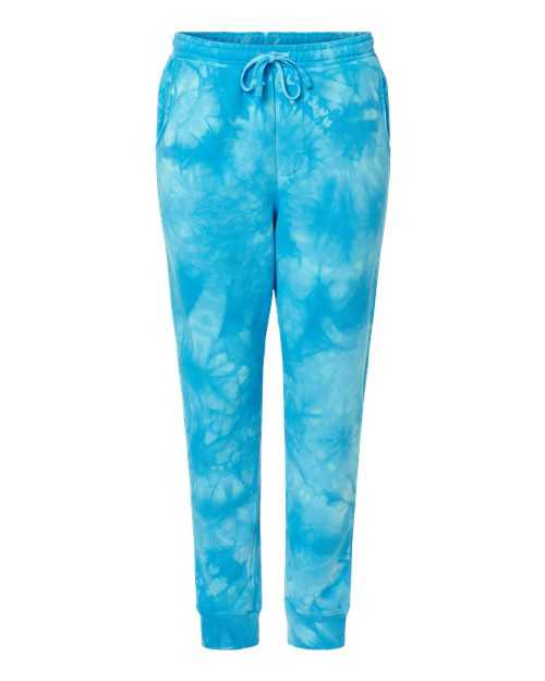 Independent Trading Co PRM50PTTD Tie-Dyed Fleece Pants - Tie Dye Aqua Blue - HIT a Double