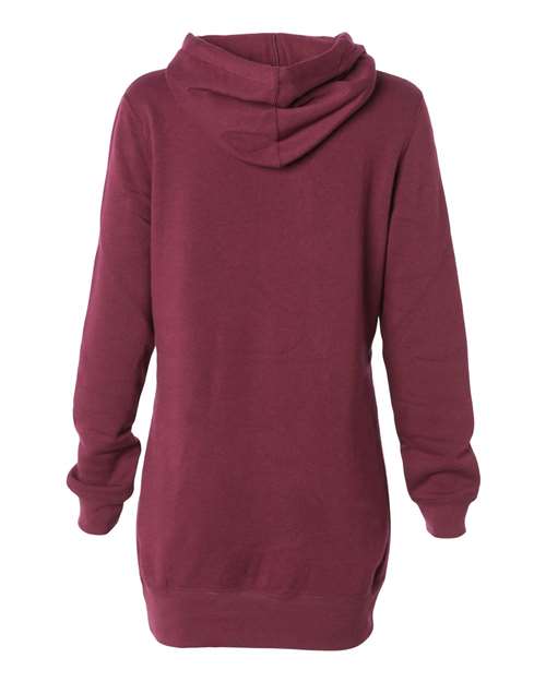 Independent Trading Co PRM65DRS Womens Special Blend Hooded Sweatshirt Dress - Maroon - HIT a Double