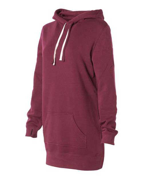 Independent Trading Co PRM65DRS Womens Special Blend Hooded Sweatshirt Dress - Maroon - HIT a Double