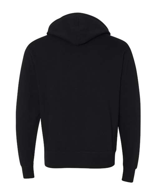 Independent Trading Co PRM90HTZ Unisex Heathered French Terry Full-Zip Hooded Sweatshirt - Black - HIT a Double