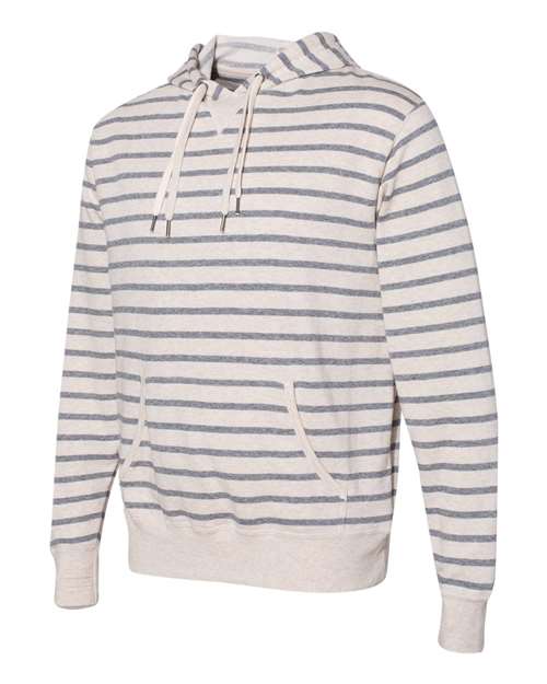 Independent Trading Co PRM90HT Unisex Midweight French Terry Hooded Sweatshirt - Oatmeal Heather Salt &amp; Pepper Stripe - HIT a Double