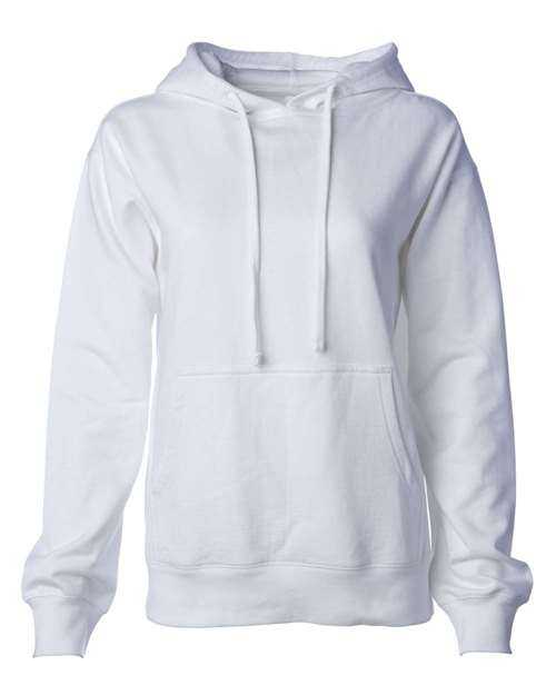 Independent Trading Co SS008 Women&#39;s Midweight Hooded Sweatshirt - White - HIT a Double