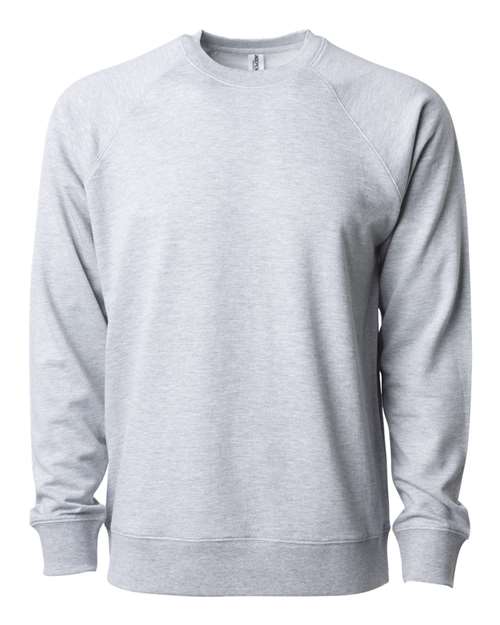 Independent Trading Co SS1000C Icon Unisex Lightweight Loopback Terry Crewneck Sweatshirt - Athletic Heather - HIT a Double