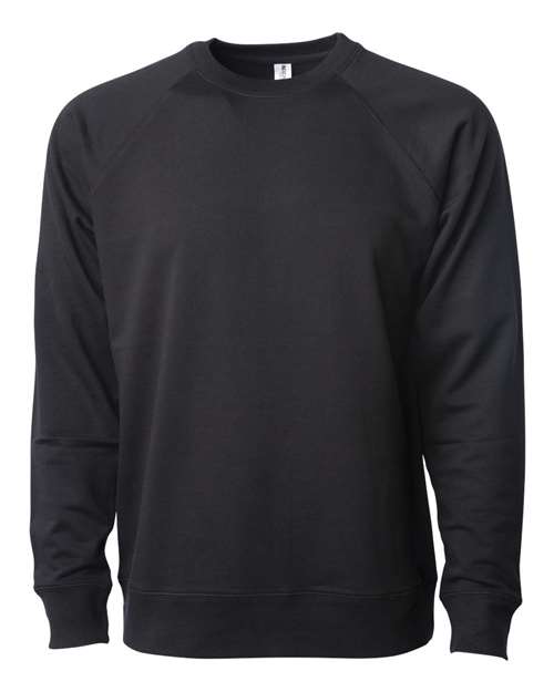 Independent Trading Co SS1000C Icon Unisex Lightweight Loopback Terry Crewneck Sweatshirt - Black - HIT a Double