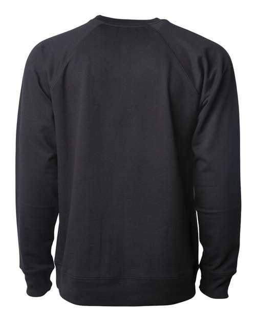 Independent Trading Co SS1000C Icon Unisex Lightweight Loopback Terry Crewneck Sweatshirt - Black - HIT a Double