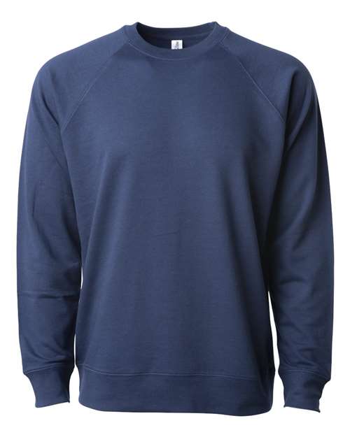 Independent Trading Co SS1000C Icon Unisex Lightweight Loopback Terry Crewneck Sweatshirt - Indigo - HIT a Double