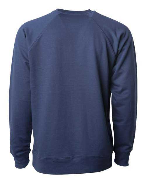 Independent Trading Co SS1000C Icon Unisex Lightweight Loopback Terry Crewneck Sweatshirt - Indigo - HIT a Double