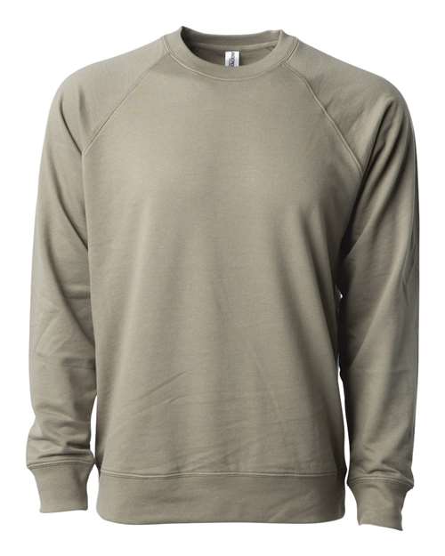 Independent Trading Co SS1000C Icon Unisex Lightweight Loopback Terry Crewneck Sweatshirt - Olive - HIT a Double