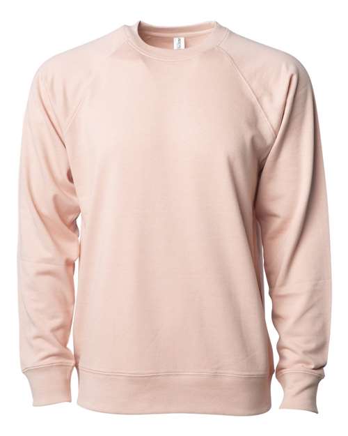 Independent Trading Co SS1000C Icon Unisex Lightweight Loopback Terry Crewneck Sweatshirt - Rose - HIT a Double