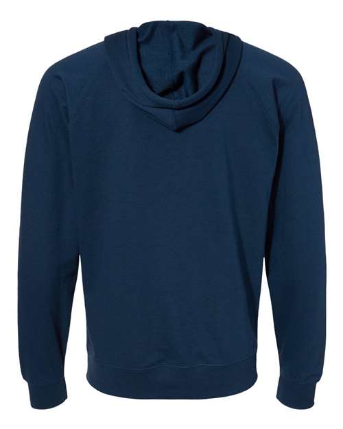 Independent Trading Co SS1000Z Icon Unisex Lightweight Loopback Terry Full-Zip Hooded Sweatshirt - Indigo - HIT a Double