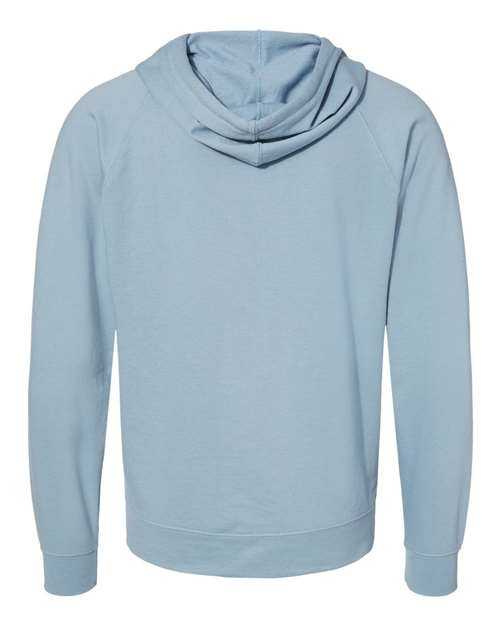 Independent Trading Co SS1000Z Icon Unisex Lightweight Loopback Terry Full-Zip Hooded Sweatshirt - Misty Blue - HIT a Double
