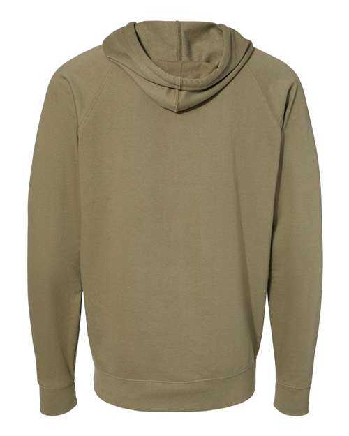 Independent Trading Co SS1000Z Icon Unisex Lightweight Loopback Terry Full-Zip Hooded Sweatshirt - Olive - HIT a Double