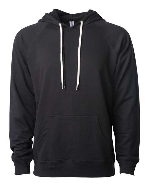 Independent Trading Co SS1000 Icon Unisex Lightweight Loopback Terry Hooded Sweatshirt - Black - HIT a Double