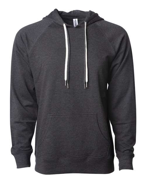 Independent Trading Co SS1000 Icon Unisex Lightweight Loopback Terry Hooded Sweatshirt - Charcoal Heather - HIT a Double