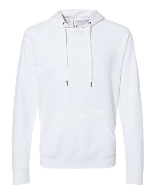 Independent Trading Co SS1000 Icon Unisex Lightweight Loopback Terry Hooded Sweatshirt - White - HIT a Double
