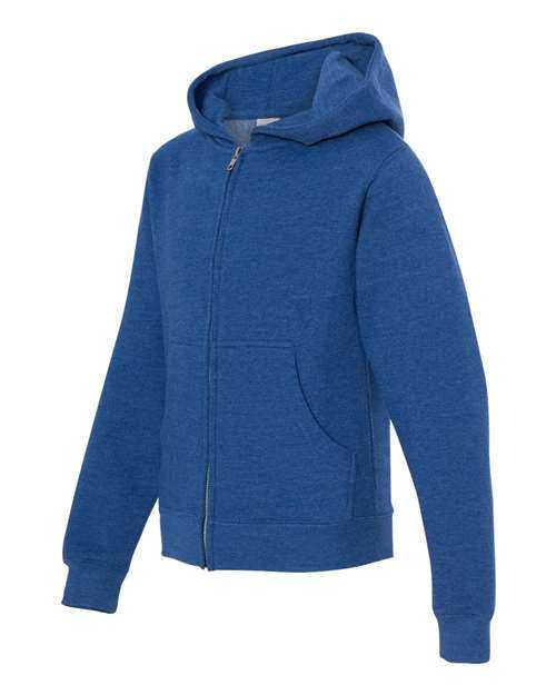 Independent Trading Co SS4001YZ Youth Midweight Full-Zip Hooded Sweatshirt - Royal Heather - HIT a Double