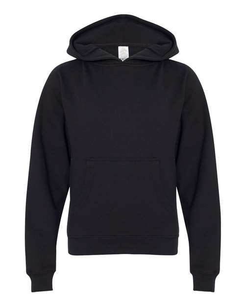 Independent Trading Co SS4001Y Youth Midweight Hooded Sweatshirt - Black - HIT a Double