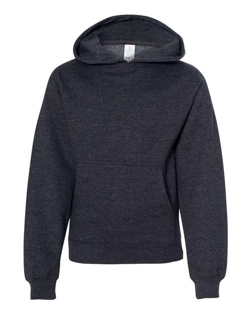 Independent Trading Co SS4001Y Youth Midweight Hooded Sweatshirt - Charcoal Heather - HIT a Double