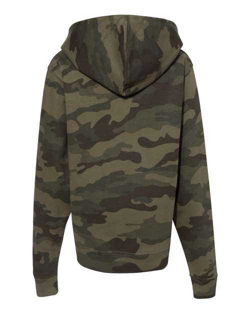 Independent Trading Co SS4001Y Youth Midweight Hooded Sweatshirt - Forest Camo - HIT a Double