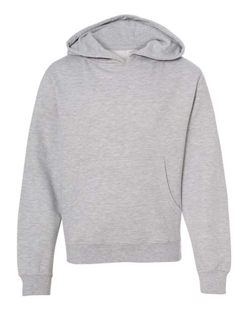 Independent Trading Co SS4001Y Youth Midweight Hooded Sweatshirt - Grey Heather - HIT a Double